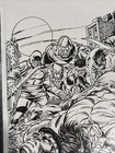 Original Comic Art Defenders 19 Cover Recreation By Ron Wilson