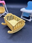 1992 Vtg Fisher Price Chunky Little People Baby Swing  High Chair   Cradle