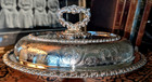 Barker Ellis Ornate Serving Dish Divided England Silver Plated Vtg Antique C2