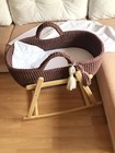 Baby Bassinet Moses Basket With Stand Handmade Cradle Crochet Newborn Crib
