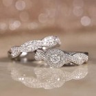 2 60ct Gra Moissanites Bridal Ring Set 14k White Gold Finish Wedding Gift Women