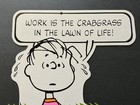 Vtg 1952 Peanuts Linus Lawnmower Crabgrass Store Display Sign Double Sided Rare 
