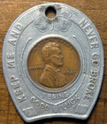 1947 Aurora  Colorado Co Bagan s Tavern Encased Cent Penny Good Luck Token