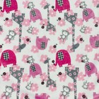 Baby Girl Reversible Blanket Elephant Monkey Giraffe Gray Satin Trim Pink Minky