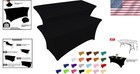 Stretch Black Table Cloth 6ft Fitted Rectangular 2 Pack For Events Banquet Party