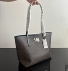 Coach Cdx82 Medium City Tote Signature Canvas Brown Black Shoulder Bag Free Ship