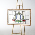 Antique Arts   Crafts Leaded Stained Glass Window  Circa 1910