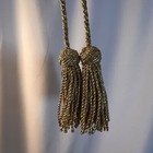 2pcs Curtain Tiebacks Gold Decorative Curtain Holdbacks 1 8  Rope With Tassel