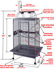 Large Open Play-top Parrot Cage For Cockatiel Macaw Conure African Grey Conures 