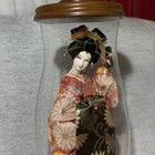 Vtg Japanese Geisha Maiko Doll Silk Kimono Glass Display Case Collectible 23   
