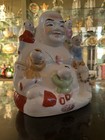 Vintage Chinese Porcelain Laughing Buddha With Children   10    Figurine 