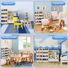 Kids Large Toy Storage Organizer with 4 Tier Bookshelf For Playroom Nursery Room