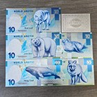 5pcs set Arctic Wildlife Silver Banknotes     Polar Bear  Fox  Wolf  Seal  Whale