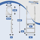 Recpro 4 Step Aluminum Marine Grade Dock Pier Attachment Flip Up Ladder  Silver