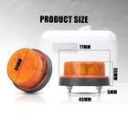 2x Amber Led Rotating Strobe Light Rooftop Flash Beacon Warning Mini Lamp 12-24v