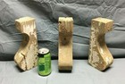 Set Of 3 Wood 4x10 Pediment Corbels Shabby Brackets Vtg White Chic Old 355-26b