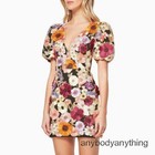 Women Fashion Spring Summer Mesh 3d Flower Embroidery Perspective Evening Dress
