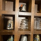 Vintage Thimble Lot And Case  12 Thimbles  Holds 16