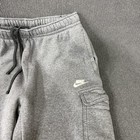 Nike Pants Boys Medium Gray Fleece Cargo Joggers Elastic Waist Pockets Logo