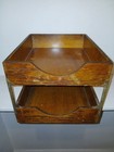 Vintage Oak Letter In out Box Desk Accessory Mcm Office Gear