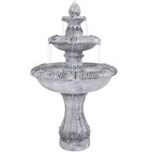 Mediterranean Reinforced Concrete Outdoor 3-tier Water Fountain By Sunnydaze