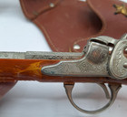 Vintage Hubley Flintlock Jr Toy Cap Gun   Leather Holster W Belt Cowboy s Dream