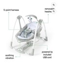 Ingenuity Convertme 2-in-1 Compact Portable Vibrating Baby Swing 2 Infant Seat