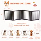 Freestanding Pet Dog Gate 4 Panels Indoor Foldable Dog Fence For Stairs Brown