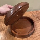 Hand Made Turned Wood Tobacco Bowl With Lid 9    Natural Finish