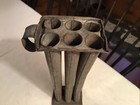 New England Primitive Antique Tin Candle Mold 6 Tubes 10     Tall 1800   s