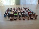 Lot Of 61 Vintage Sewing Thread Spools     Includes 7 Silk     Mixed Brands