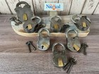 Rustic Aged Iron Lock And Keys W  Brass Keyhole Cover -old Vintage Antique Style