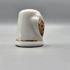 Lipco Thimble Kansas State Souvenir Sunflower Meadowlark Ceramic White Gold Trim