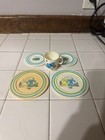 Vintage Chilton Globe Plastic Toy Tea Set Dishes Animals 5 Piece Lot