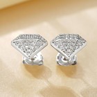 14k White Gold Plated Stud Earrings For Men Women