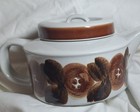 Arabia Finland Brown Rosemarine Tea Pot Defuser Lid Signed Stoneware Excellent 