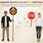 2 Pcs 18  Stop slow Paddles With 70  Detachable Handle reflective Aluminum Signs