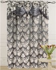 Alina Luxury Jacquard Curtain Panel With Attached Waterfall Valance 54  X 84 