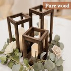 Rustic Wooden Candle Holders 12 Pcs For Wedding   Party Decor