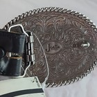 Justin Men s Black Western Trophy Belt And Buckle 242bk Sz 34 New 