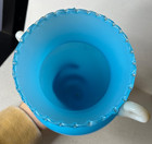 Vtg Antique Opaline Glass Vase Blue white Art Deco Delvaux France 1940 Excellent