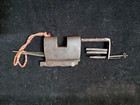Rare Old Antique Iron Hand Carving Shape Strip Lock  Puzzle System Type Pad Lock