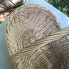 Vintage Rustic Hand Woven Twig  Basket With Handle