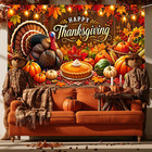 Happy Thanksgiving Outdoor Banner Turkey Pumpkin 71 X 43 Inch