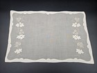Set Of 8 Vintage Organdy Hand Embroidered Madeira Placemats Scrolling Flowers 