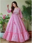 Women Cotton Rayon Anarkali Gown Kurta Set Indian Bollywood Designer Kurti Set