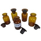 Vintage French Apothecary Amber Glass Pharmacy Bottles Set Of 5 Authentic Jars