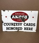 Vtg Original Amoco Courtesy Cards Honored Here Dsp 24x15    Rare Htf Wow Oil Gas