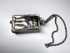 Louis Kuppenheim German  900 Silver Cat Vanity Compact With Ruby Eyes Circa 1920