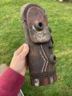 Vtg  African Tribal Hand Carved Wooden Mask Antiques Wall Hanging Art 12   x6   